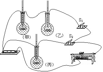 如图所示的实验电路是小阳同学为探究"焦耳定律"所设计的,他的方法是