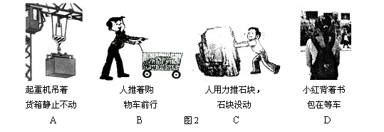 如图所示,以下过程中有力对物体做功的是