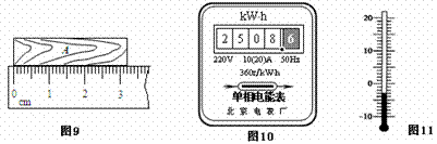 ⑴图9中,物体的长度是 cm.