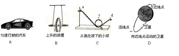 5. 如图所示的四幅图中,没有发生动能与势能相互转化的是()