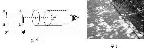 小华用两个硬纸筒制成针孔照相机探究小孔成像,如图a所示.(1)请在图a