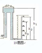 如图所示,水塔与自来水管组成连通器,若水塔内水面高度h1=18m,五楼住