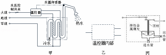 无水箱式电热水器具有体积小加热快的优点图甲是它的工作原理图