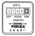 如图所示电能表的读数是kwh